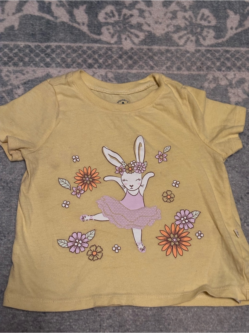 GAP Yellow Bunny Ballerina Tee with Floral Accents
